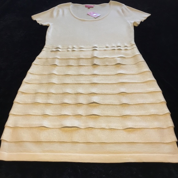 Carmen Marc Volvo XL Shinny White Dressy Dress - Picture 2 of 8